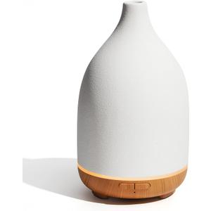 InnoGear Oil Diffuser, 150ML Ceramic Diffuser for Essential Oils Handcrafted Aromatherapy Diffuser Ultrasonic Cool Mist Humidifier with 2 Mist Modes Waterless Auto Off for Room Office, White (Medium, White)