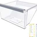 UPGRADED W11162446 Refrigerator Crisper Drawer Compatible with Whirlpool Fridge Drawer W11046495 Whirlpool Crisper Drawer Replacement Parts WRS325SDHZ WRS555SIHZ WRS315SDHM Bottom Refrigerator Drawer
