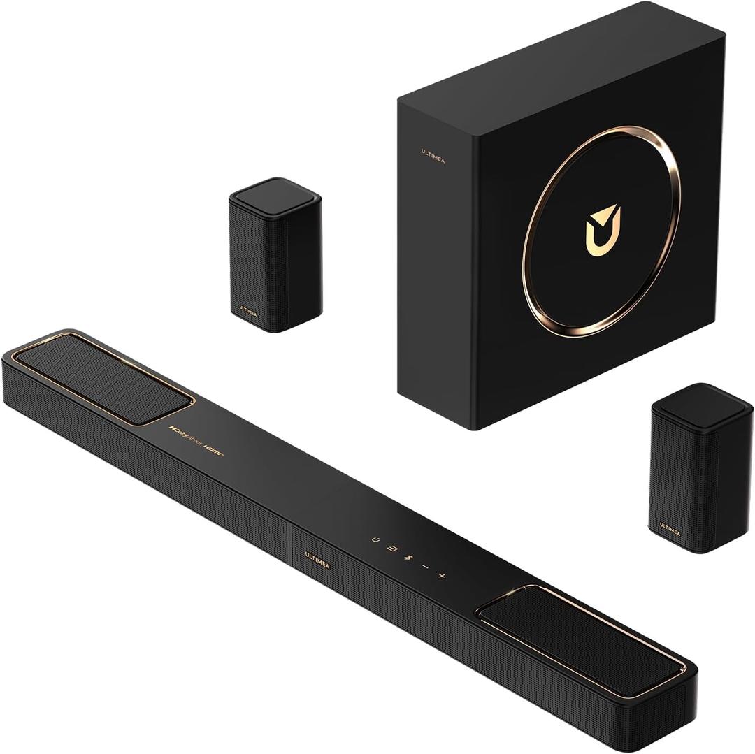 ULTIMEA  5.1.2ch Sound Bar with Dolby Atmos, Surround Sound System for TV with 2 Surround Speakers, Sound Bar for Smart TV, Soundbar for Home Theater, BT 5.4, HDMI eARC, Skywave F40 (New, 2026 Model)