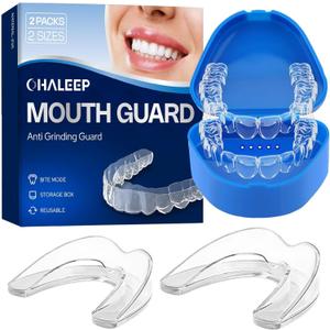 Anti Grinding Mouth Guard for Clenching Teeth at Night, Teeth Grinding Mouthguards for Sleeping, Mouth Guard for Grinding Teeth at Night, Night Guards for Teeth Grinding for Adults (1.9*2.2in+2*2.4in)