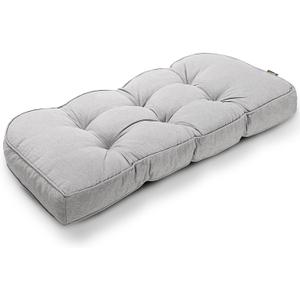 SUNROX Gel Memory Foam Bench Cushion with Piping, Heavy Duty Tufted Fadeshied Water Resistant Ultra Durable Thicken Reversible Indoor/Outdoor Bench Seat Pads 48x19x5 inch, Heather Grey