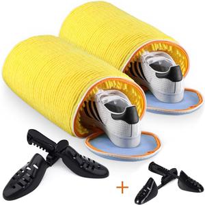 Shoes Laundry Bag Keep Shoes Clean, Shoe Wash Bag for Washing Machine, Reusable and Durable Zipper Shoe Washing Bag, Sneaker Tennis Shoe Cleaner Kit Include Pair of Adjustable Shoe Trees (Yellow)