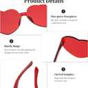 Wanheart 20 Pairs Heart Shaped Sunglasses, Jelly Color Rimless Love Glasses for Women and Men, Trendy Candy Color Heart-Shaped Glasses for Party, Vacation, and Summer Fun