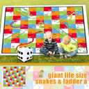 Realspring 9.8 ft Giant Snakes and Ladders Game Playing Mat with 6 Nails 14 Inch Inflatable Dice and Storage Bag Floor Snake and Ladder Board Game Big Size for Both Indoor and Outside