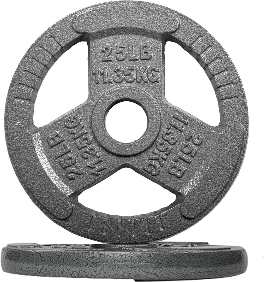 2-Inch Olympic Cast Iron Weight Plate for Strength Training & Weightlifting, Multiple Sizes