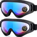 MAMBAOUT 2-Pack Snow Ski Goggles, Snowboard Goggles for Men, Women, Youth, Kids, Boys or Girls