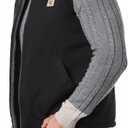 Men's Loose Fit Workwear Vest Fleece-Lined Durability Waterproof Mock-Neck Vest (Black, M)