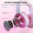 AOC Wireless Gaming Headphones with USB-C for PS5/4, Nintendo Switch, PC, Bluetooth 5.4 & 2.4GHz Gaming Headset with Noise Canceling Mic, RGB, 20ms Latency, 45H, 7.1 Virtual Surround- Pink