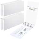 4 Pcs 8.5'' x 14'' Landscape 3 Ring Legal Size Binders 2 Inch Round Ring Binders Heavy Duty Economy Holds 8.5 '' x 14'' Paper for Artwork Blueprints, Office, Home, Work Places (White)