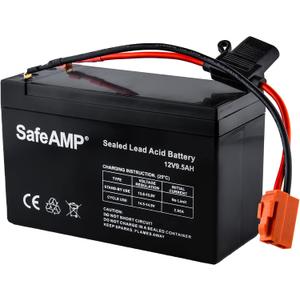 SafeAMP Replacement Battery for 12-Volt Ride On Vehicle with red 2 pins Connector