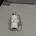 3 Prong E26 Light Socket to Plug Adapter, White Heat Resistant Light Socket 2/3 Prong Outlet Light Bulb Plug Splitter Converter for Garage Porch CCTV Camera (1 Pack)