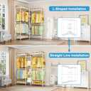 Ulif E4 Clothes Rack, Heavy-Duty Garment Rack, Metal Freestanding Clothing Organization Storage System Can Be L-shaped with Shelves and Hangers, Max Load 962lbs, 71.6" W x 14.5" D x 79.3" H, White