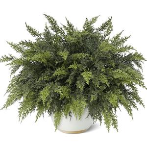 18" Real Touch Cedar Branches -12 Pcs, Artificial Christmas Cedar Branch Realistic Fake Pine Picks Faux Greenery Plants Stem for Vase DIY Crafts Garland Wreath Indoor Outdoor Home Decor