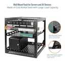 Tecmojo 12U Open Frame Network Rack for IT & AV Gear, AV Rack Floor Standing or Wall Mounted,with 2 PCS 1U Rack Shelves & Mounting Hardware,Network Rack for 19" Networking,Audio and Video Device