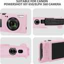 Silicone Case for Canon PowerShot IXY 650/ELPH 360 Cameras, Soft Silicone Camera Case, Slim Fit Scratch-Resistant Portable Protective Case for Camera Body .Give a Crystal Chain(Pink)