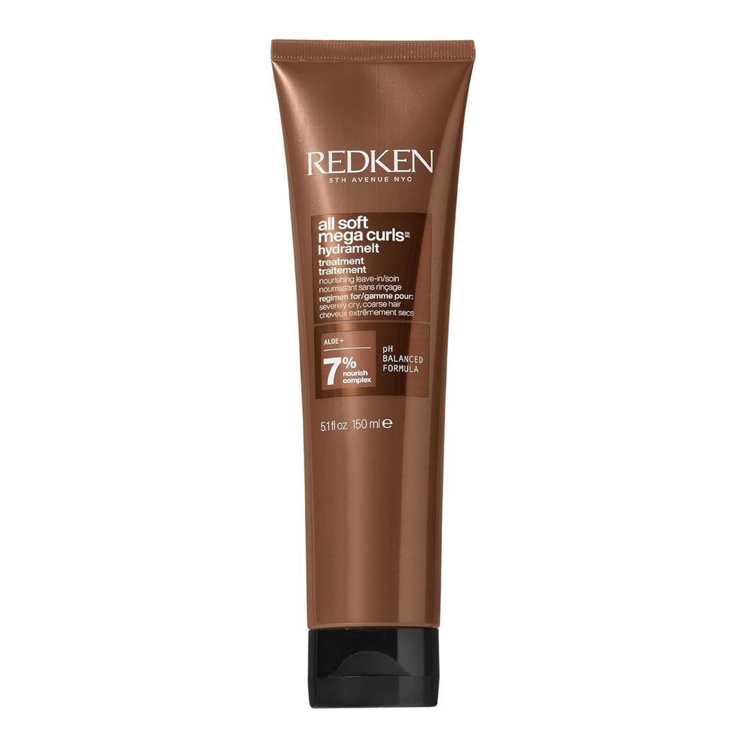 Redken All Soft Mega Curls Hydramelt Leave-In Treatment For Extremely Dry Curly & Coily Hair - Moisturizing Hair Lotion, Enhances Shine (5.1 Fl Oz (Pack of 1))