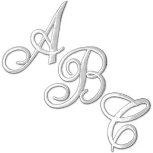 Laughing Lizards Monogram Letter Patch 26 Piece Kit, Script Iron On Appliques, Kit Includes All 26 Cursive Letters for Clothing, Stockings, and More! (Small, White)