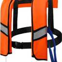 150N Automatic Inflatable Life Jacket Adjustable Nylon Swim Vest with CO2 Inflation, Reflective Strips & Safety Buckle