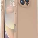 Vooii Compatible with iPhone 16 Pro Max Case, Liquid Silicone Upgrade [Camera Protection] [Soft Anti-Scratch Microfiber Lining] Shockproof Phone Case for iPhone 16 Pro Max 6.9 inch - Light Brown
