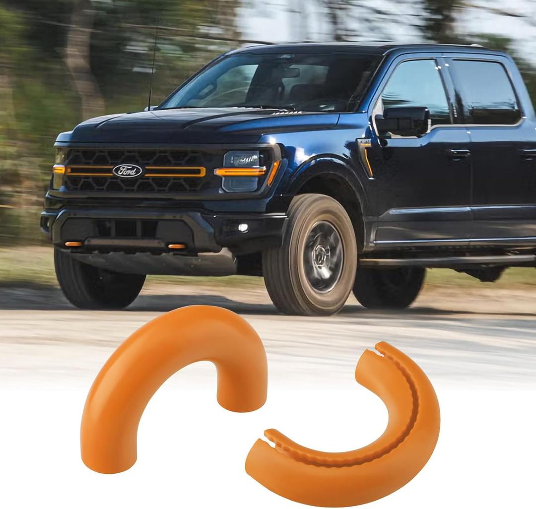 Tow Hooks Covers for Ford F150 2004-2026 Bronco Base/Big Bend/Outer Banks 2021-2026 Compatible with Toyota Tundra Accessories 2017-2021 (Dark Orange)