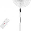 Pedestal Fan with Remote, Oscillation Standing Fan with 3 Speeds & 3 Modes, Electric Cooling Fans with Timer, Adjustable Height & Tilt Head, Quiet Floor Fan for Bedroom, Living Room, Office, 17.13"D x 17.13"W x 51.18"H