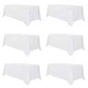 sancua 6 Pack White Tablecloth 90 x 132 Inch - Rectangle Table Cloth for 6 Feet Tables Stain and Wrinkle Resistant Washable Polyester Table Cover for Dining Wedding Banquet Party Buffet Restaurant