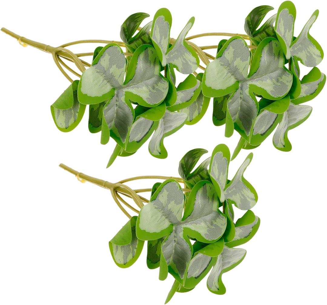 BESTOYARD 3 Bunches Artificial Shamrock Plant Bunches Versatile Greenery Decor for Home Office and Party Arrangements No Water Needed Faux Shamrock Picks for Patrick Day and Everyday Use