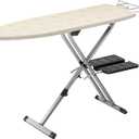Rowenta Pro Compact Ironing Board with Hanger Rack 18 x 54 Inches Space Saving, Folding, 4 Legs IB9100,Beige