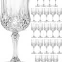 Plastic Wine Glasses Set, 7oz Vintage Goblets Shatterproof Unbreakable Reusable & Disposable, Drinking Glasses with Stem, for Wedding Outdoor Dinner Easter Party (24pcs, Clear)
