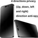 2 Pack 360 Degree Anti-glare Privacy Tempered Glass for iPhone 16 Pro Max Anti-Spy 4 Directions 4 Sides Matte Screen Protector Film 6.9 inch