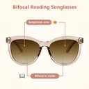 EASY READ 2 Pack Cateye Bifocal Reading Sunglasses for Women,Fashion Outdoor Sun Readers UV Protection(Magnification 1.25, Black/Brown)