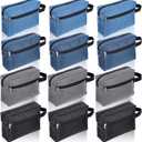 12 Pcs Travel Toiletry Bag for Women Men Large Water Resistant Shaving Bag Hanging Cosmetic Bags with Handle and Divider Storage Travel Pouch Case for Cosmetics Toiletries Accessories, 4 Colors