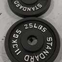 Fitvids Olympic Cast Iron Plate for Strength Training and Weightlifting, Pairs, Sets or Set with Barbell, Multiple Sizes (Deep Edge Vintage)