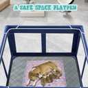 XVISHX 42x42 Inches Puppy Playpen with Dog Pads, Dog Playpen for Puppies or Small Dogs, Pet Playpen for Indoor & Outdoor, Sturdy Safety DogPen with Thickened Fabric, High-Strength Nylon Wire Mesh