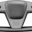 MEWANT Steering Wheel Cover for Yoke Style Steering Wheel for Tesla Model S 2021-2023 / Model X 2021-2023 Made of Black Microfiber Leather