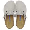 SOFTYOHO Clogs for Women Men, Mules with Arch Support and Adjustable Buckle, Suede Leather Cork Footbed Potato Shoes(Taupe,41)