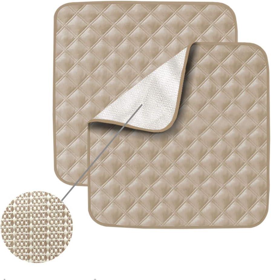 Incontinence Chair Pad Washable 2 Pack, Anti-Slip Reusable Incontinence Bed Protector, Washable Seat Pad, Bed Chair Pad Large (Begie 21*22 inch)