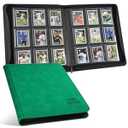 Toploader Binder with 9-Pocket Pages, Holds 288 "3×4" Rigid Toploader Hard Cases, Card Holder for Collectible Cards or Sports Cards, Durable Sleeves for Storage & Display (Emerald)