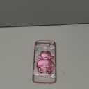 Roemary Mirror Stand Case for iPhone 17 Pro Max,for iPhone 17 Pro Max Case with Pink Cartoon,Stand Folding Bracket Kickstand Phone Cover with Camera Protector