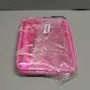 Hot Pink Star Large Cosmetic Bag 12x5x8 inch Travel Pouch with Handle,Durable PVC Material,Zipper Design-Ideal for Makeup,Travel Essentials