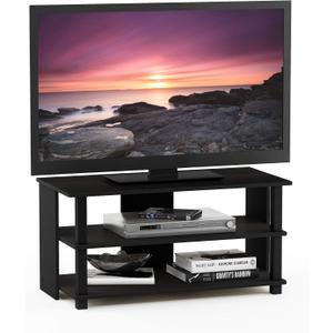 Furinno Sully 3-Tier Stand for TV up to 40, Espresso/Black
