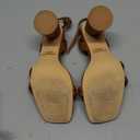 Women's Block High Heels Square Toe Heeled Sandals Ankle Strap Shoes (8, Brown)