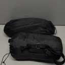 HURRISE Quilted Fleece Camping Blanket, Polar Fleece Lining, Large Size, Drawstring Sack, for Camping, Picnic, Stadium (Black)