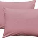 iMaylex Soft 100% Egyptian Cotton Zipper Pillow Case, Cozy and Lightweight Pillowcase, Set of 2, Lotus Pink, Standard, 20" x 26"