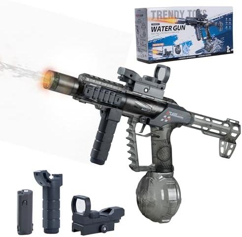 xouyhzy Electric Water Gun for Kids 8-12 Years Old, Transparent Automatic Water Gun, high Power IP67 Waterproof, Classic Summer Pool Toys for Kids (Black)