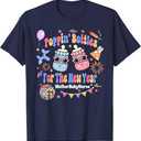 Mother Baby Nurse Neonatal ICU Poppin Bottles New Years 2026 T-Shirt, Size Small, Navy Blue 