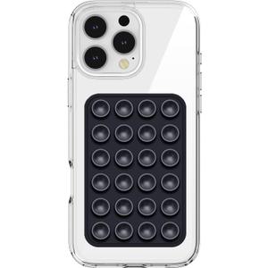 2 x PKYAA Anteel Silicone Suction Phone Case Mount, Silicon Adhesive Phone Accessory for Smartphones, Hands-Free Mirror Shower Phone Holder for Selfies, Tiktok Videos (Black)