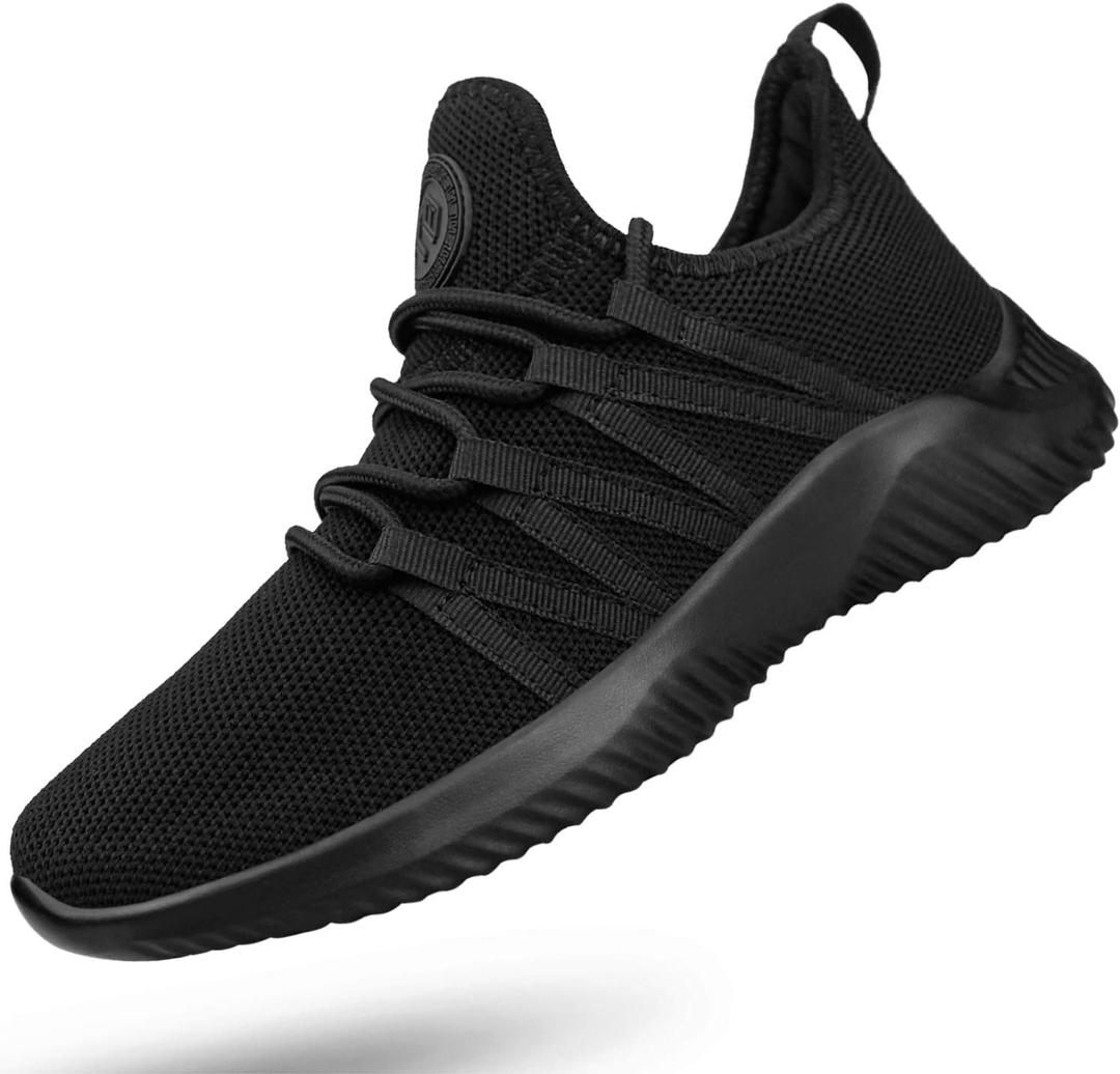 Feethit Womens Slip On Running Shoes Non Slip Walking Shoes Lightweight Gym Workout Shoes Breathable Fashion Sneakers (9.5, All Black)