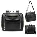 Leather Diaper Bag Backpack with Changing Pad - Multi-Function Large Capacity Baby Bag with Adjustable Shoulder Strap & Stroller Straps (Black)