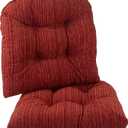 Klear Vu Gripper Overstuffed Universal Non-Slip Dining Chair Cushions for Kitchen Decor or Office Use, U-Shaped Skid-Proof Seat Pad, 17x17 Inches, 2 Count (Pack of 1), Chenille Garnet Red